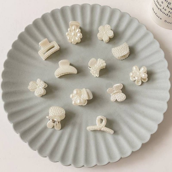 Fashion Alley Mix Design Kids Pearl Mini Hair Claw [Pack Of 72 Pc]