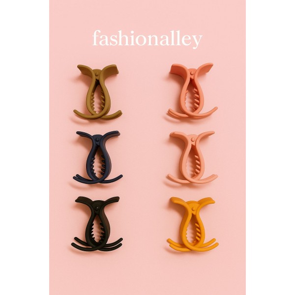 Fashion Alley 4.5 Cm Matt Hair Claw For Women Pack Of 12