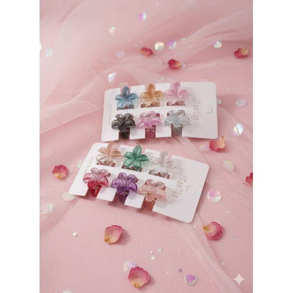 Fashion Alley 3 CM Mini Shine Hair Claw For Kids Pack Of 72 Pc