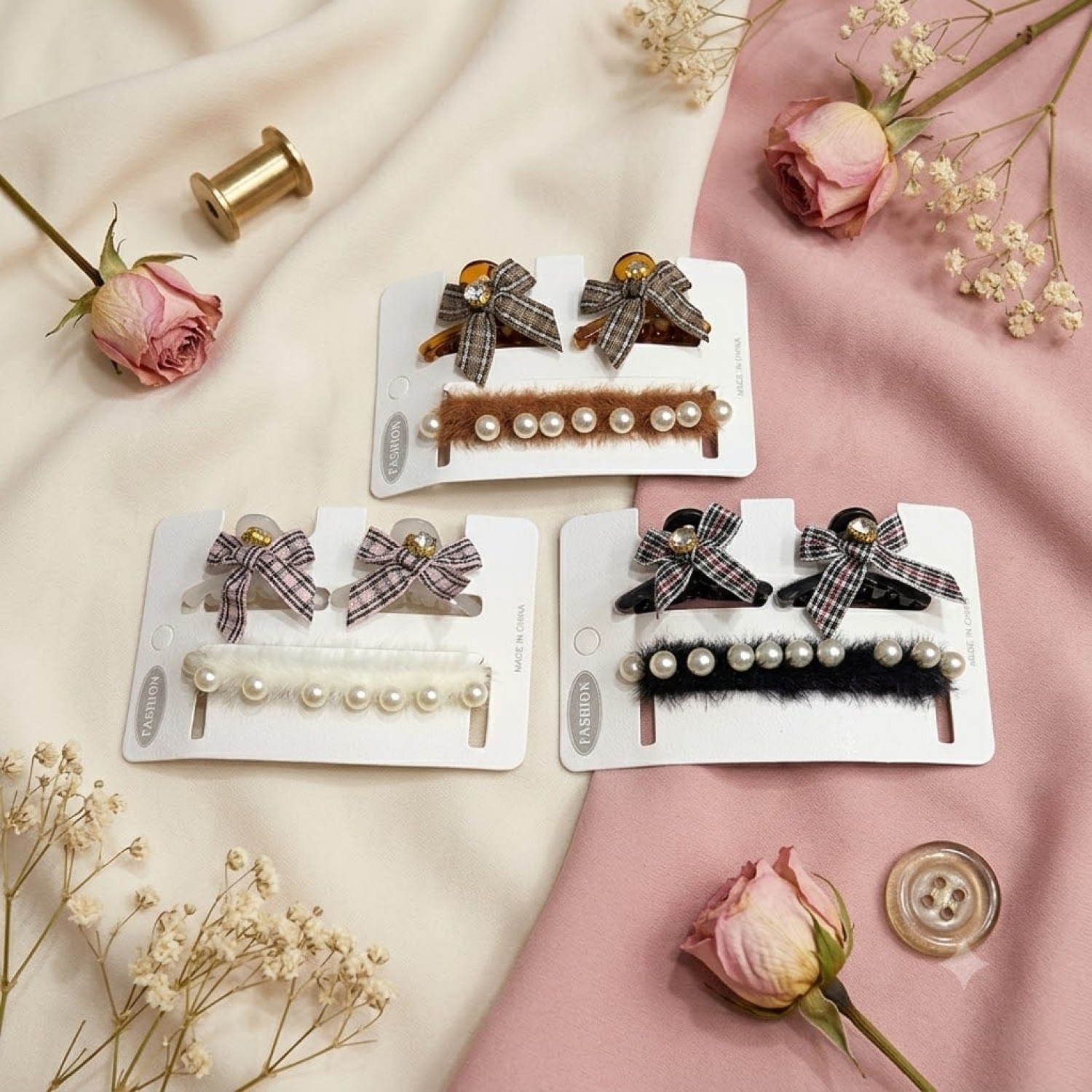Fashion Alley Mini Hair Claw With Rubber Band For Women Pack Of 12 Card