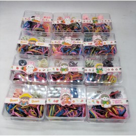 Fashion Alley Rubber Band With Hair Claw For Kids [Pack Of 12 Box]