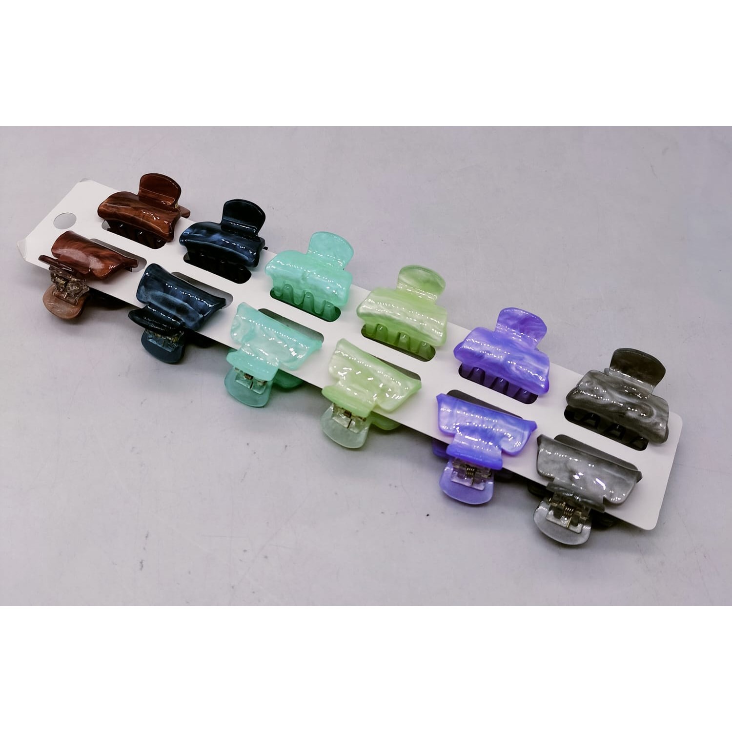 Fashion Alley 3 CM Mini Shine Hair Claw For Women [Pack Of 12]