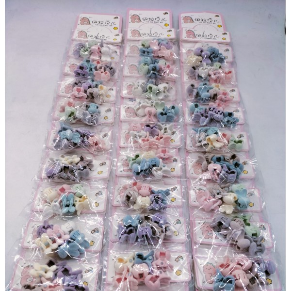 Fashion Alley Assorted Design Mini Hair Claw For Kids Pack Of 10 Pouch