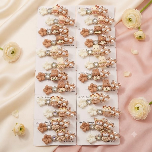 Fashion Alley teddy Design Hair Pin For women Pack Of 24 Pc