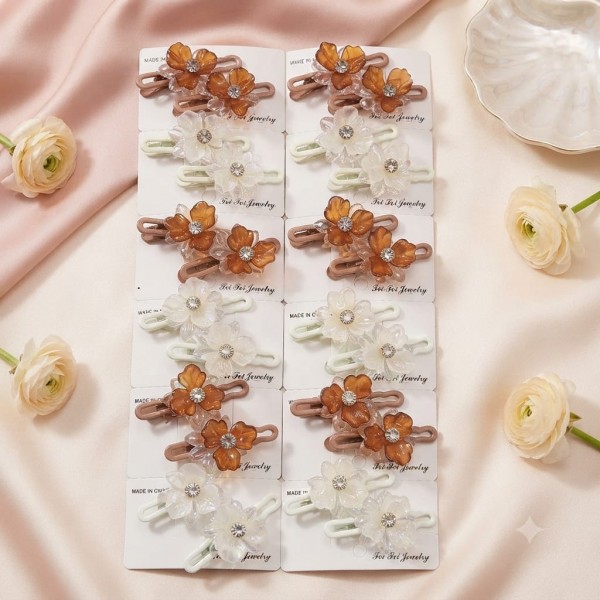 Fashion Alley flower Design Hair Pin For women Pack Of 24 Pc