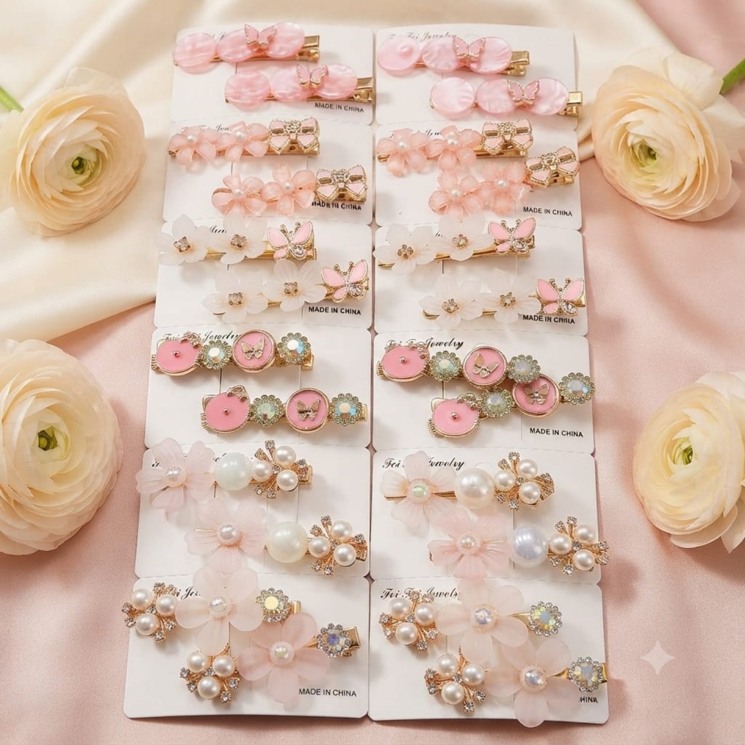 Fashion Alley flower Design Hair Pin For women Pack Of 24 Pc