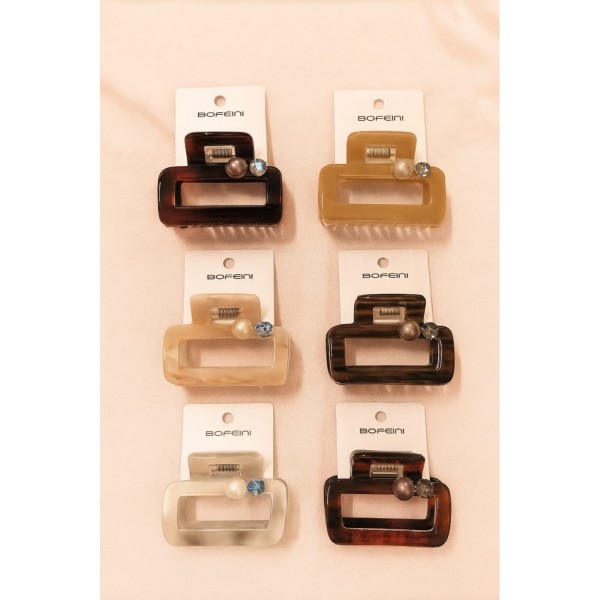 Bofeini 6.5 Cm Hair Claw For Women Pack Of 12