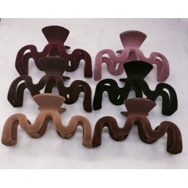 Fashion Alley 13 Cm Velvet Hair Claw For Women Pack Of 12