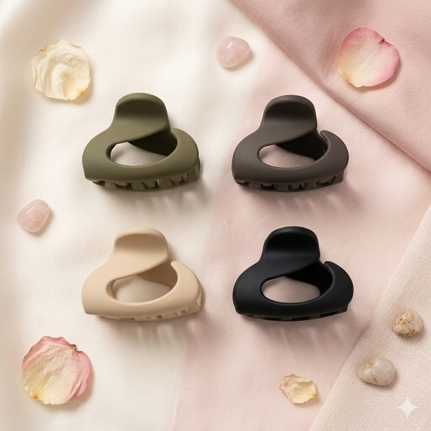 Fashion Alley 6 Cm Matt Hair Claw For Women Pack Of 12 Pc 