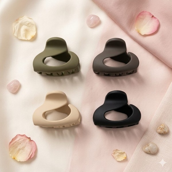 Fashion Alley 6 Cm Matt Hair Claw For Women Pack Of 12 Pc 