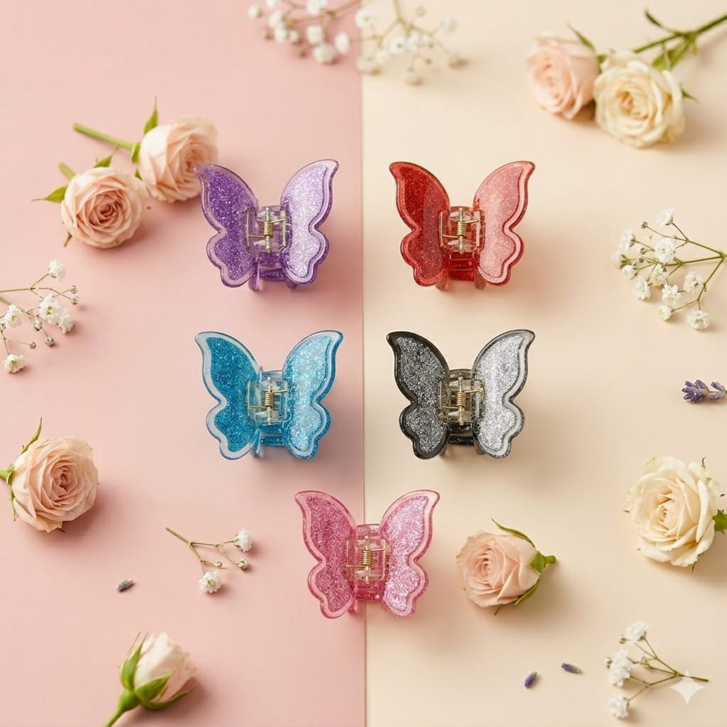 Fashion Alley 4 Cm Butterfly Hair Claw For Women Pack Of 12 Pc