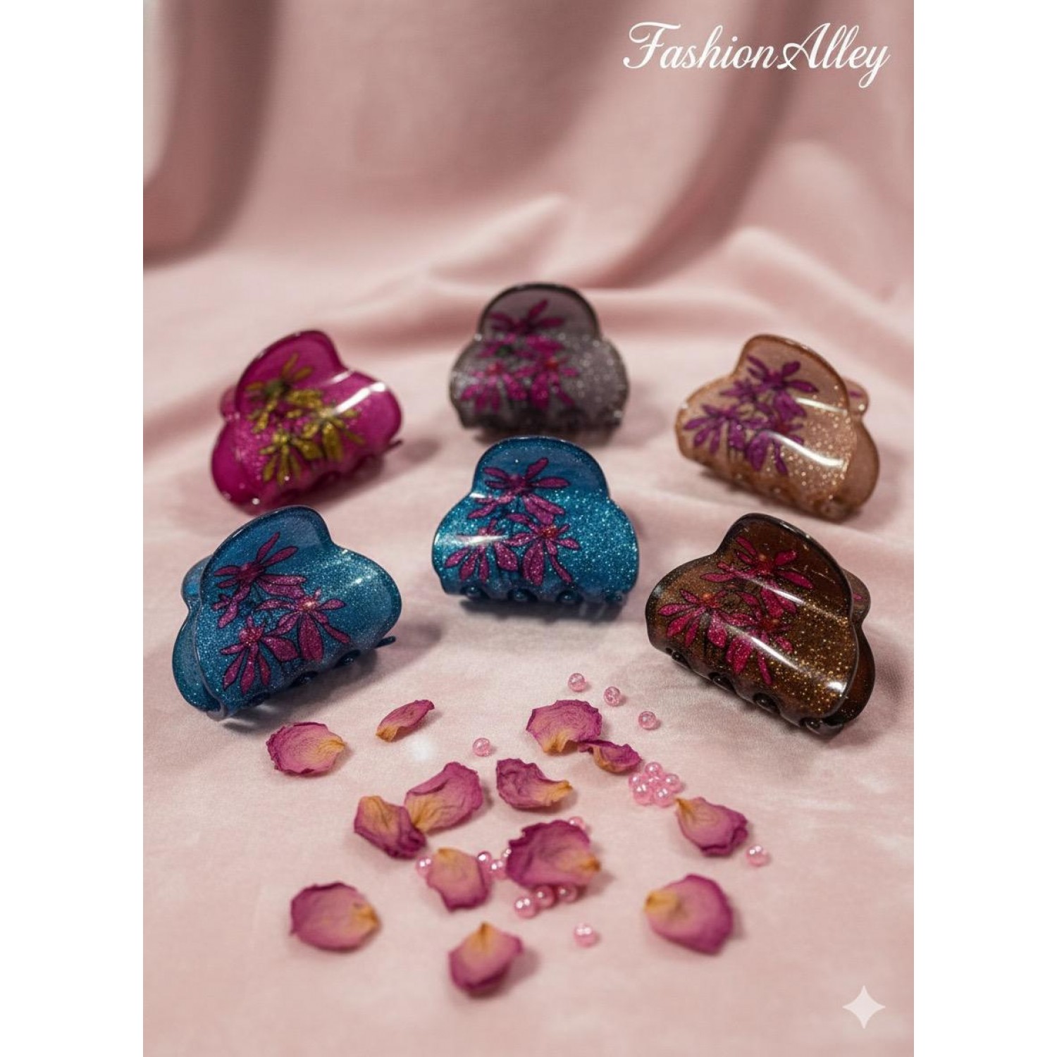 Fashion Alley 4.5 Cm Hair Claw For Women Pack Of 12 Pc