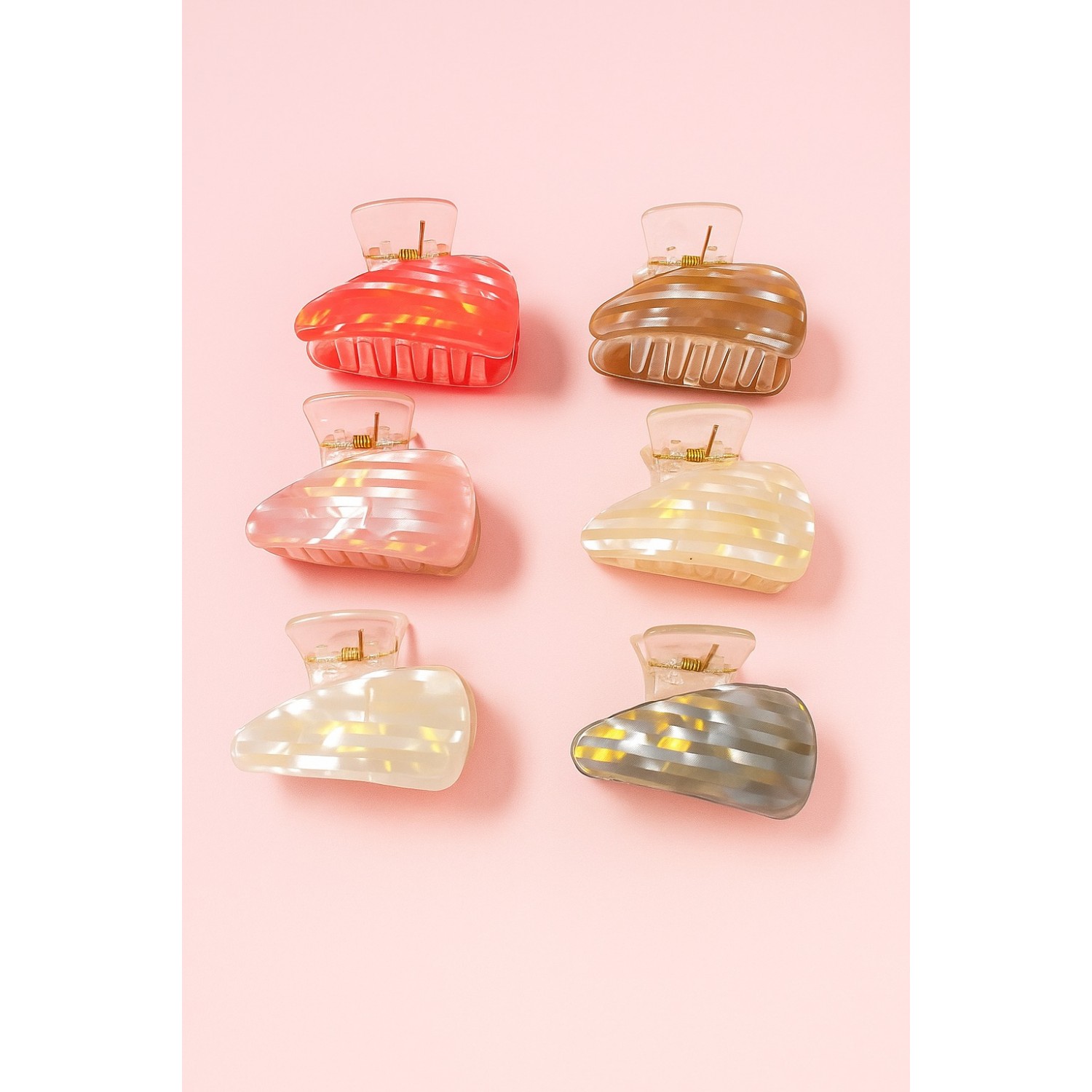 Fashion Alley Printed Hair Claw For For Women Pack Of 12 Pc