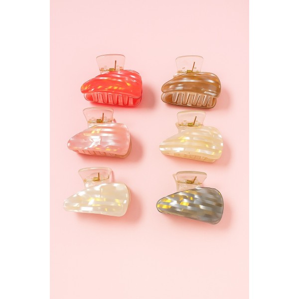 Fashion Alley Printed Hair Claw For For Women Pack Of 12 Pc