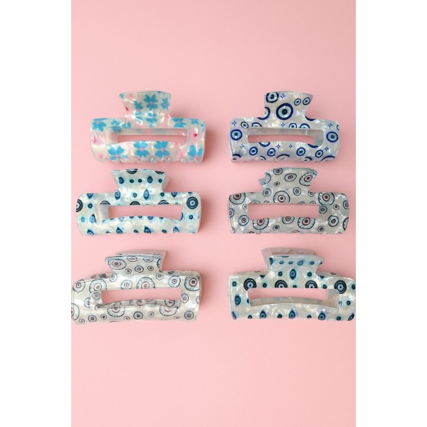 Fashion Alley 8 Cm Hair Claw For Women Pack Of 12 Pc