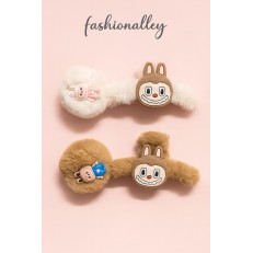 Fashion Alley 11 Cm Fur Hair Claw With Fur Hair Pin For Women Pack Of 24 Pc