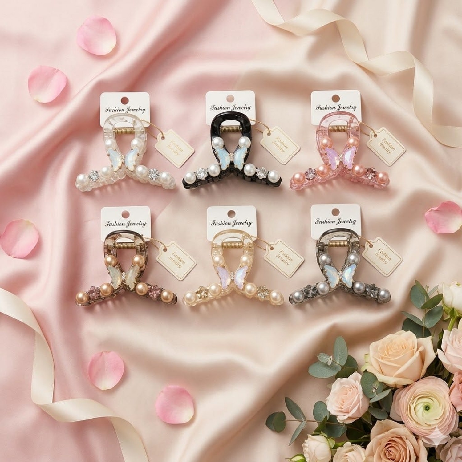 Fashion Alley 6.5 Cm Hair Claw For Women Pack Of 6 Pc