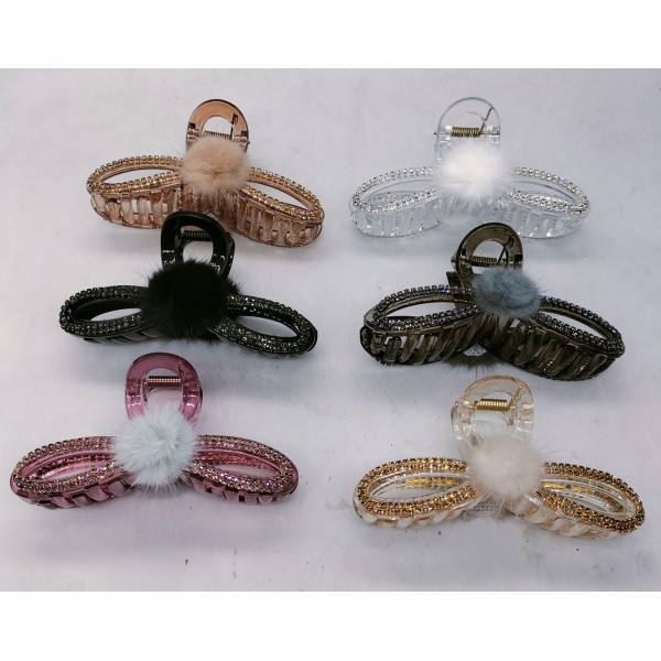 Fashion Alley 10.5 CM Stone Hair Claw For Women Pack Of 12