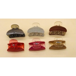 Fashion Alley Random Print Hair Claw [Pack Of 12]