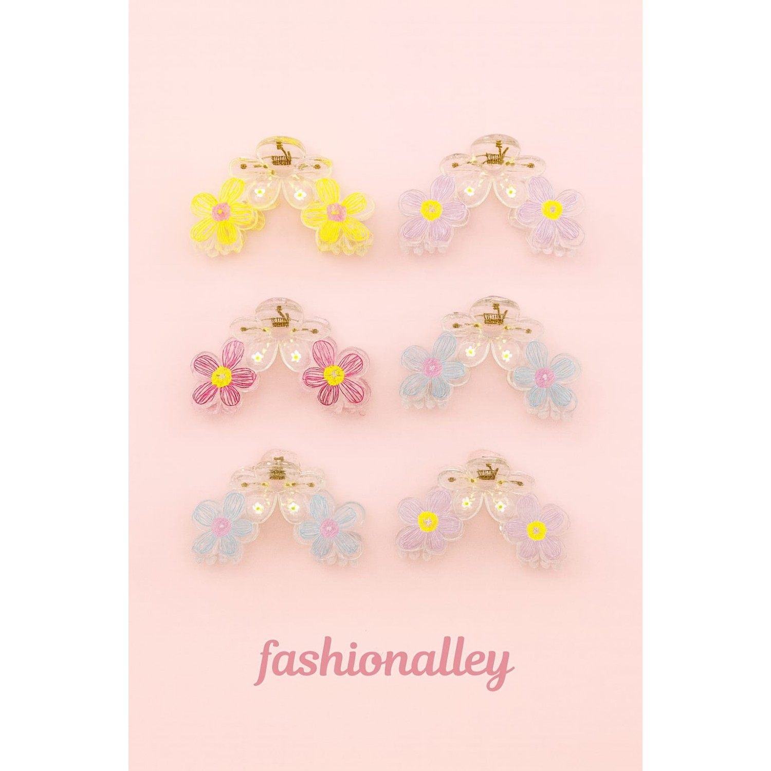 Fashion Alley 10 Cm Hair Claw For Women Pack Of 12 Pc 