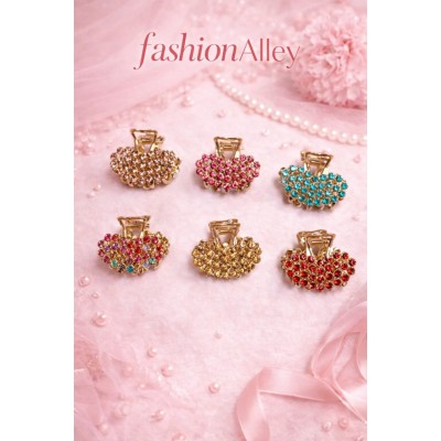 Fashion Alley 3 Cm Metal Hair Claw For Women Pack Of 12 Pc