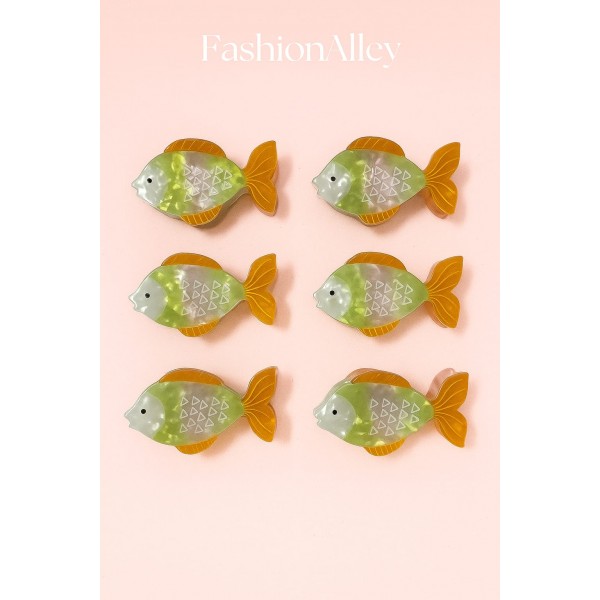 Fashion Alley Assorted Color Fish Shape Hair Claw For Women Pack Of 12 Pc Fashion Alley Assorted Color Fish Shape Hair Claw For Women Pack Of 12 Pc