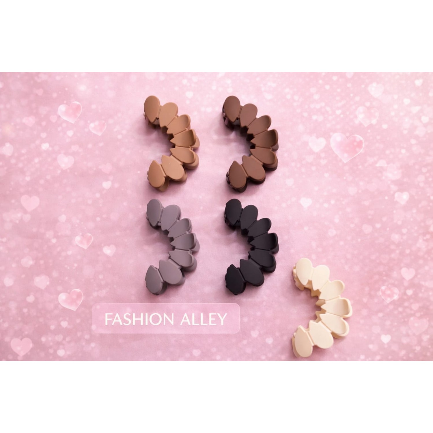 Fashion Alley 11 Cm Matt Hair Claw For Women Pack Of 12