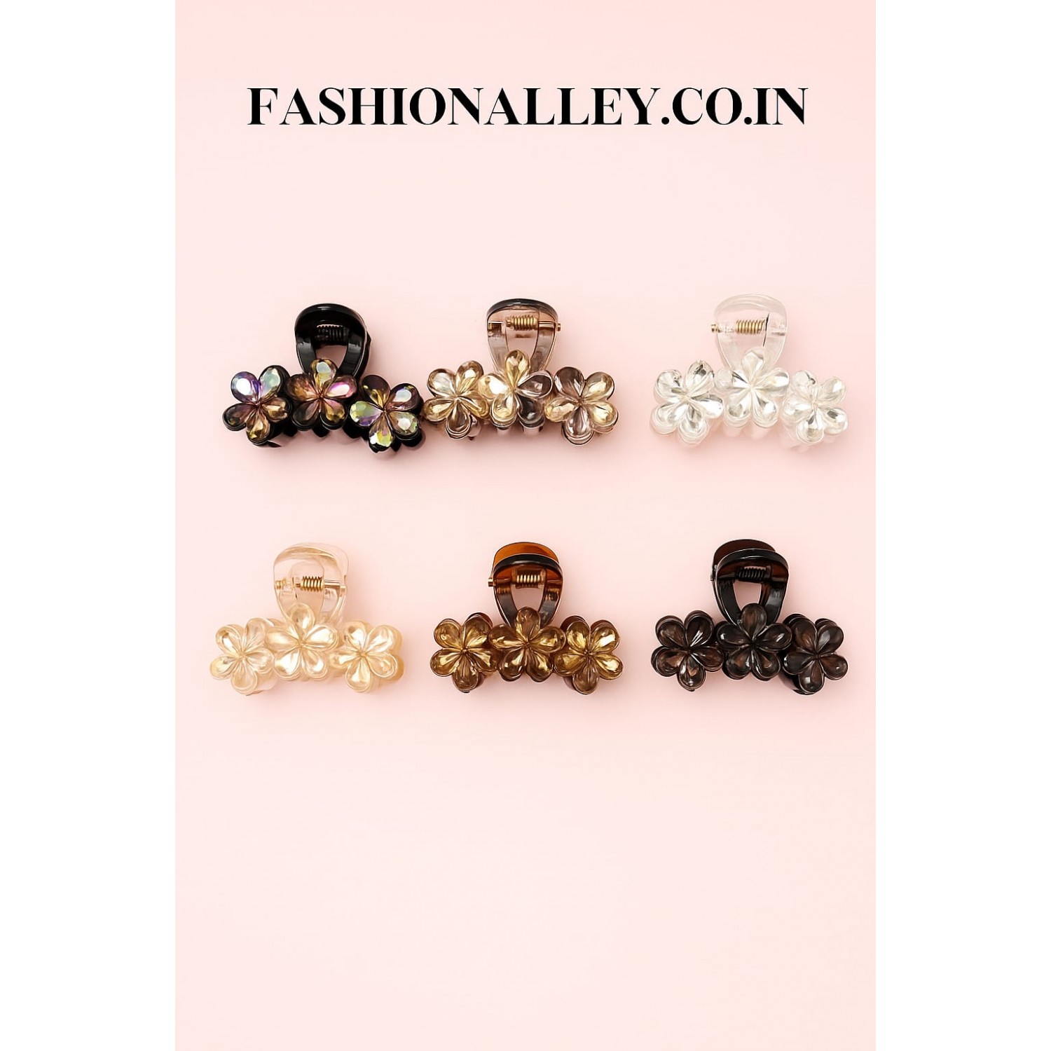 Fashion Alley 6 Cm Hair Claw For Women Pack Of 12 Pc