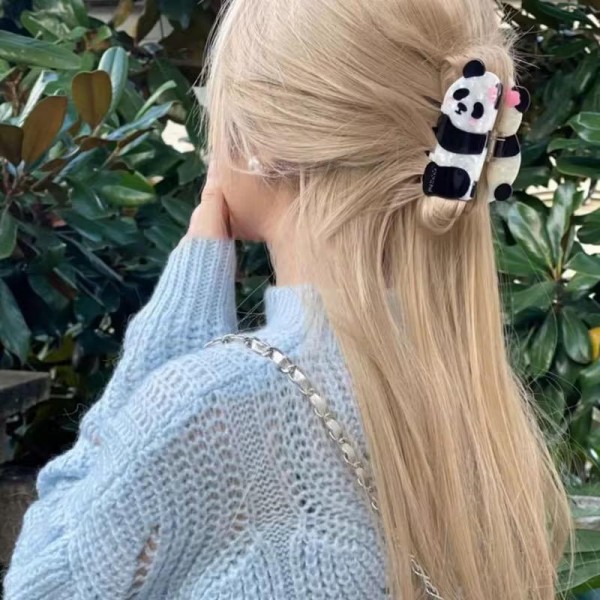 Fashion Alley 8 Cm Panda Design Hair Claw For Women Pack Of 12 Pc