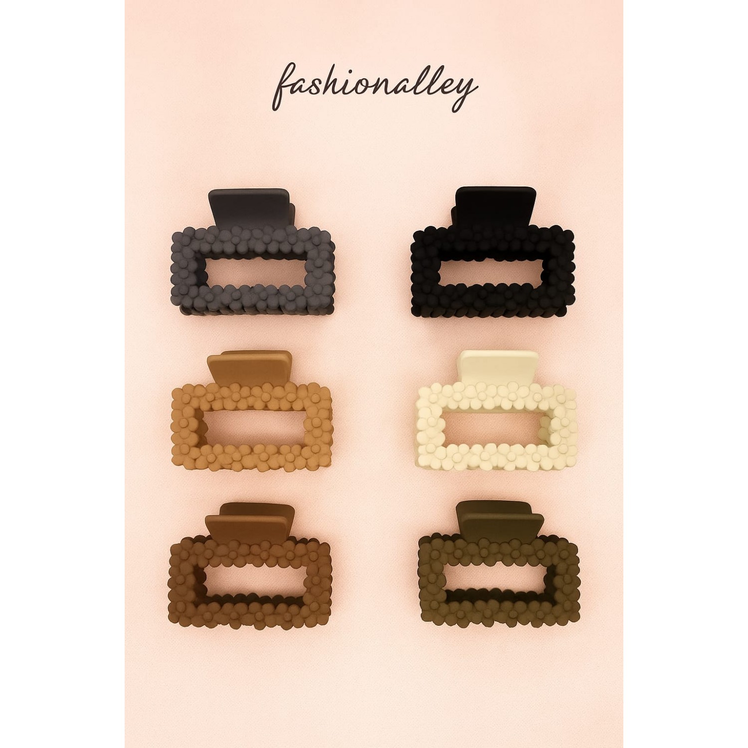 Fashion Alley 7 CM Matt Hair Claw For Women Pack Of 12 Pc