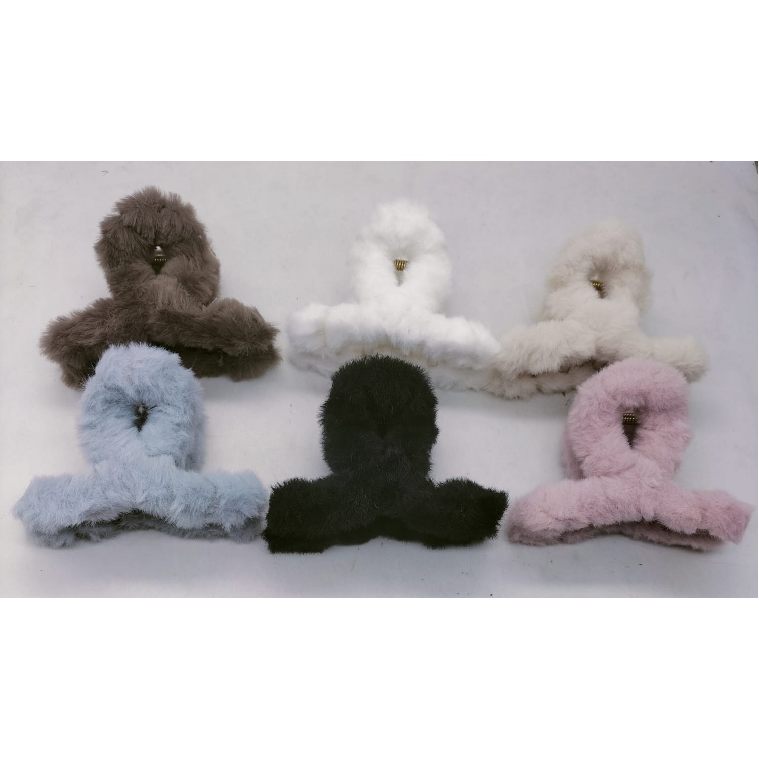 Fashion Alley 8 CM Fur Hair Claw For Women Pack Of 12