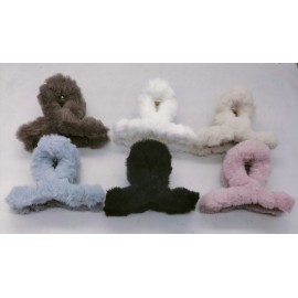Fashion Alley 8 CM Fur Hair Claw For Women Pack Of 12