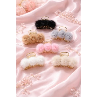 Fashion Alley 7 Cm Fur Clutcher For Women Pack Of 12 Pc