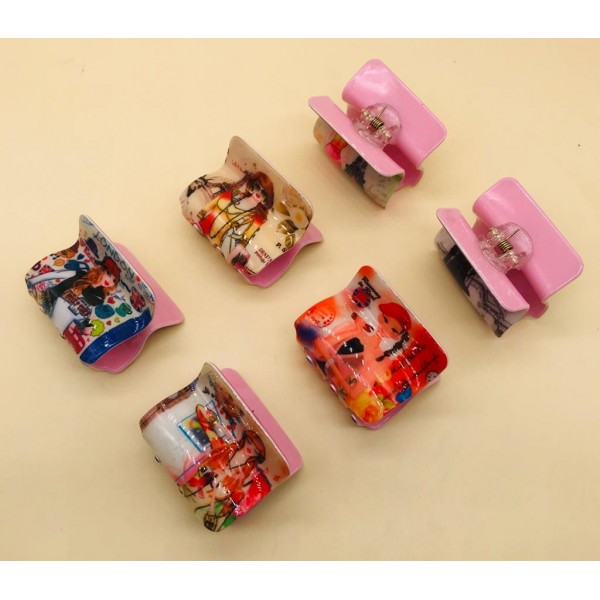Fashion Alley Random Print  Hair Claw ( Pack of 12 )