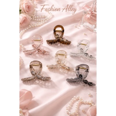 Fashion Alley 8 Cm Flower Hair Claw For Women Pack Of 12 Pc