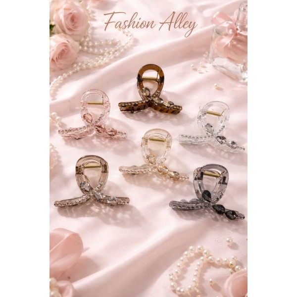 Fashion Alley 8 Cm Flower Hair Claw For Women Pack Of 12 Pc