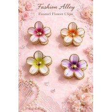 Fashion Alley 7 Cm Flower Design Hair Claw For Women Pack Of 12 Pc