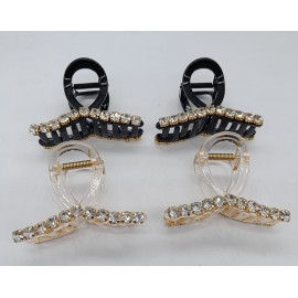 Fashion Alley 8 CM Stone Hair Claw [Pack Of 12]