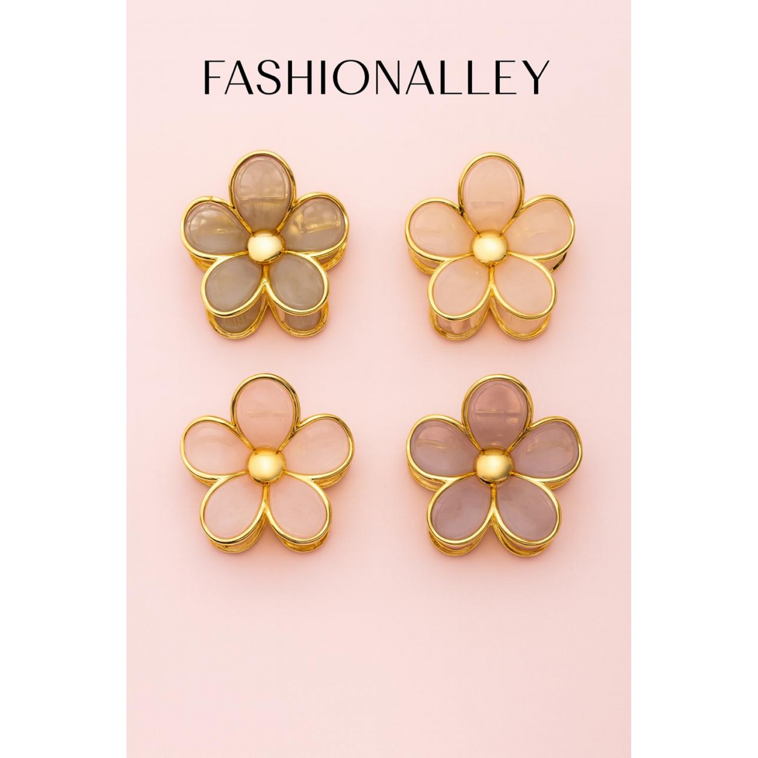 Fashion Alley 8 Cm Flower Hair Claw For Women Pack Of 12 Pc