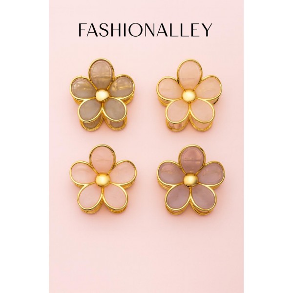 Fashion Alley 8 Cm Flower Hair Claw For Women Pack Of 12 Pc