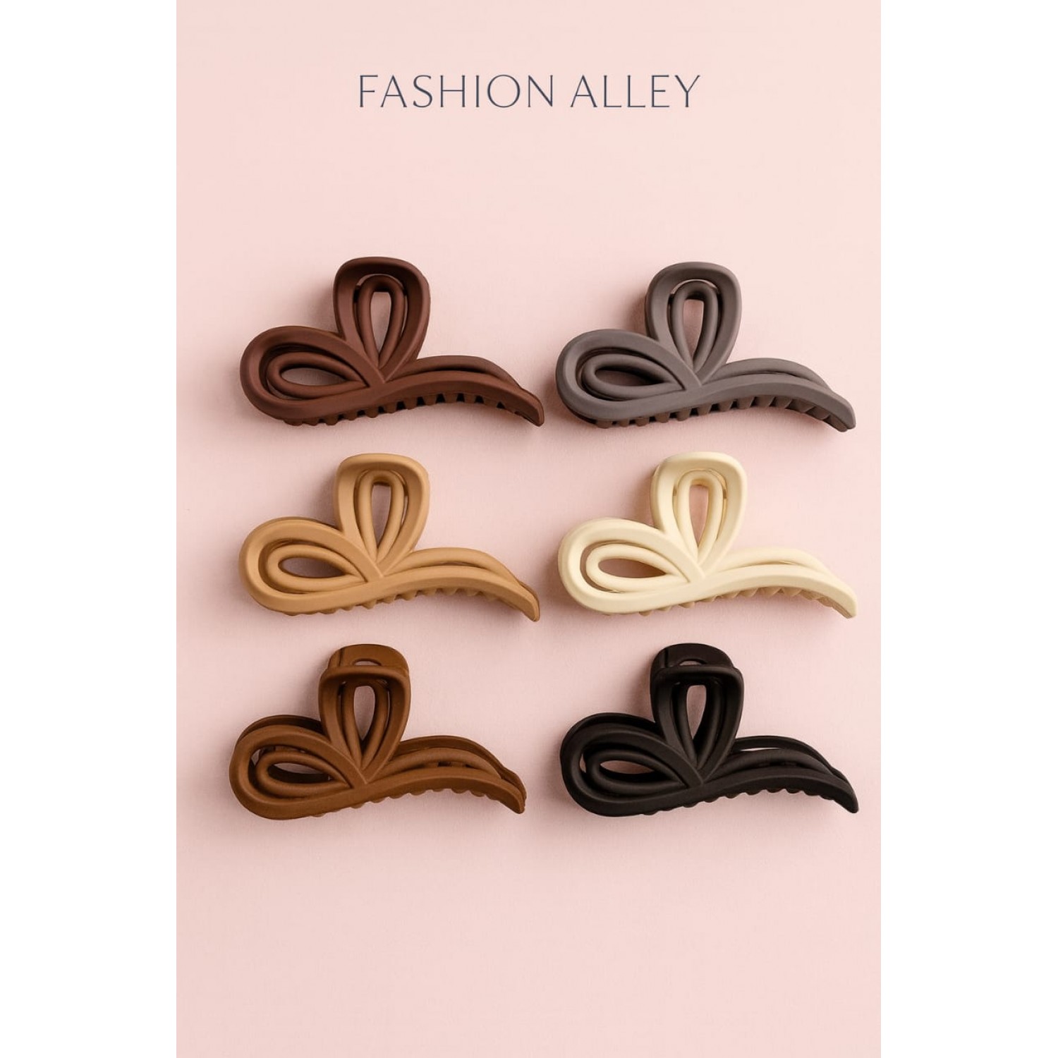 Fashion Alley 12 Cm Matt Hair Claw For Women Pack Of 12 Pc