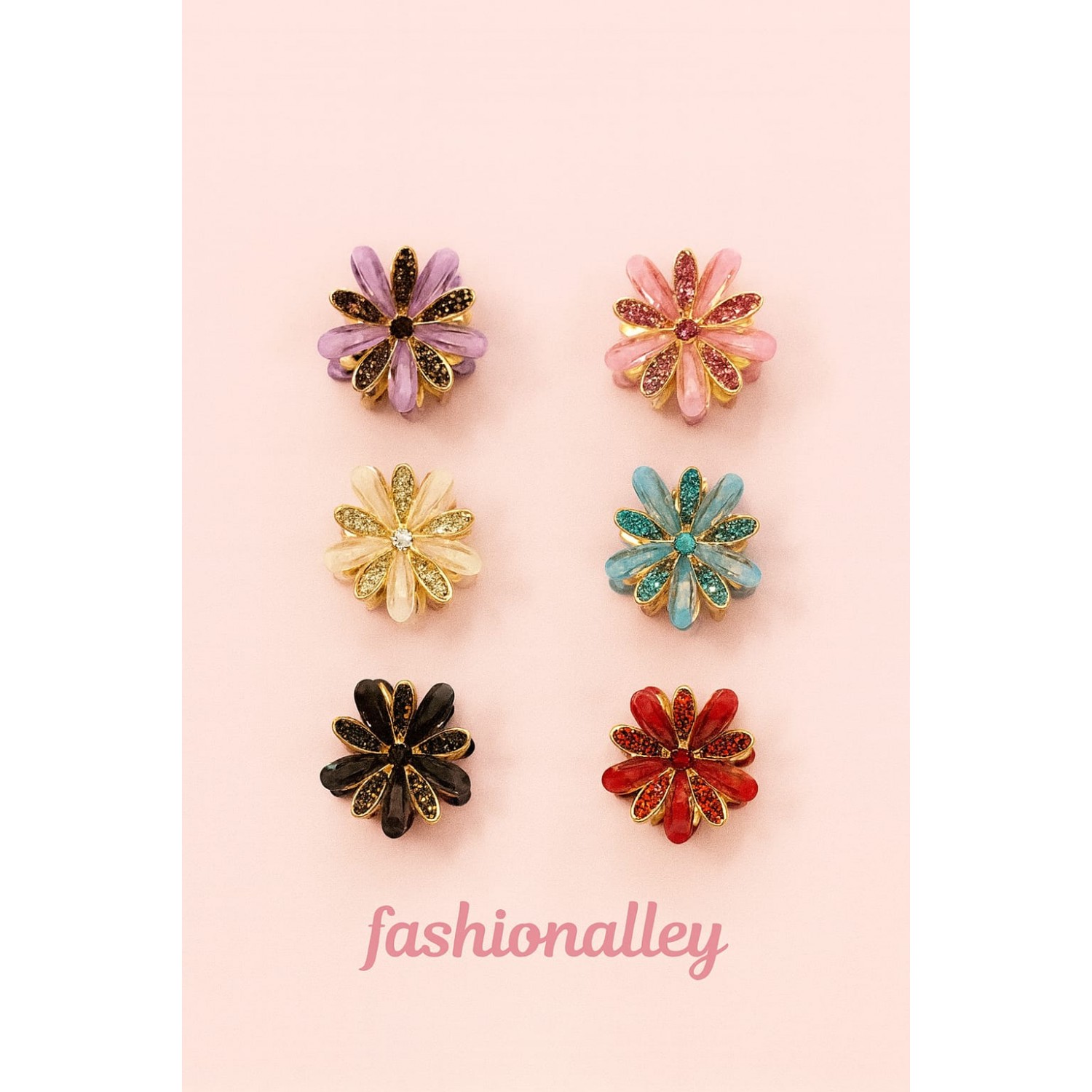 Fashion Alley 3.3 Cm Metal Hair Claw For Women Pack Of 12 Pc