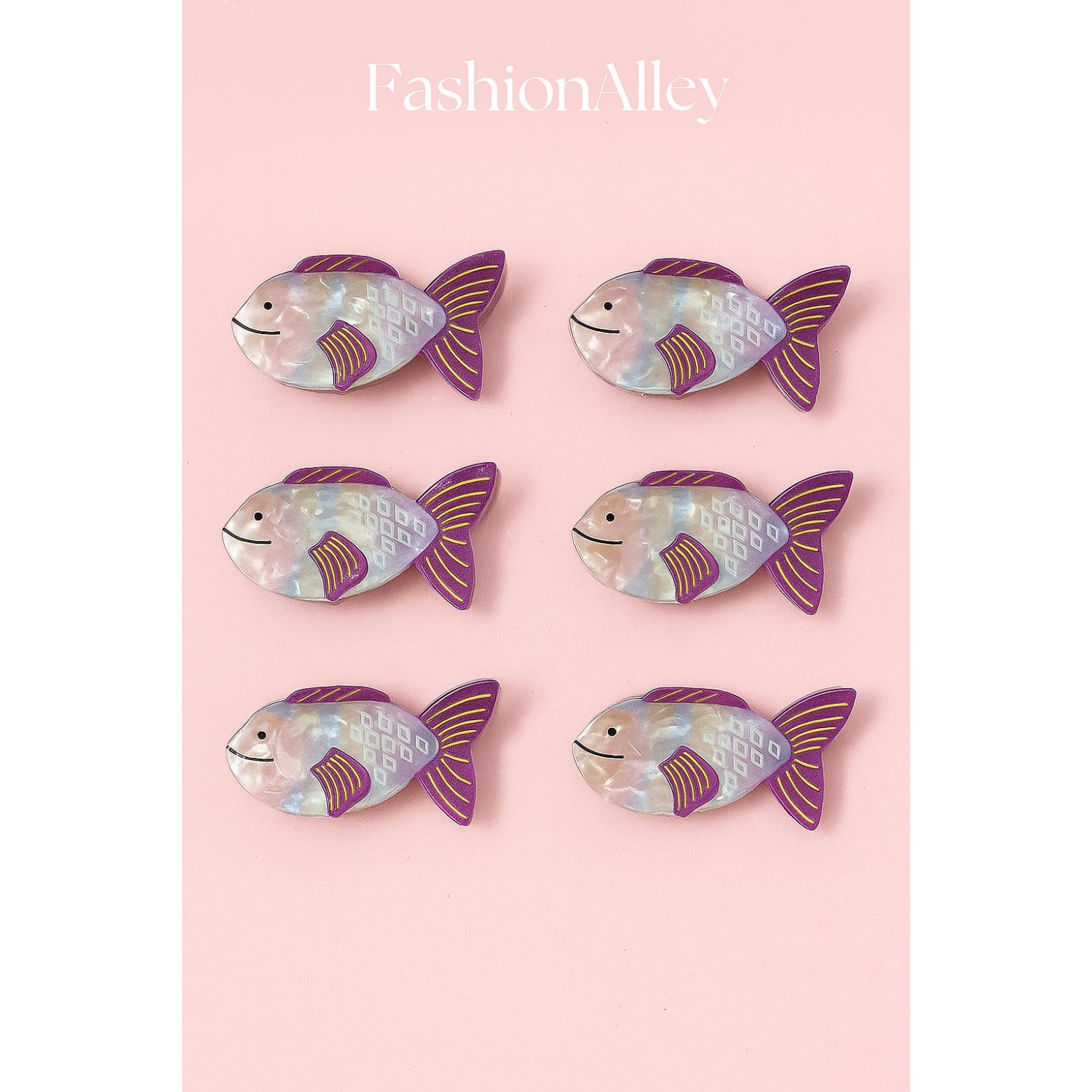 Fashion Alley Assorted Color Fish Shape Hair Claw For Women Pack Of 12 Pc Fashion Alley Assorted Color Fish Shape Hair Claw For Women Pack Of 12 Pc