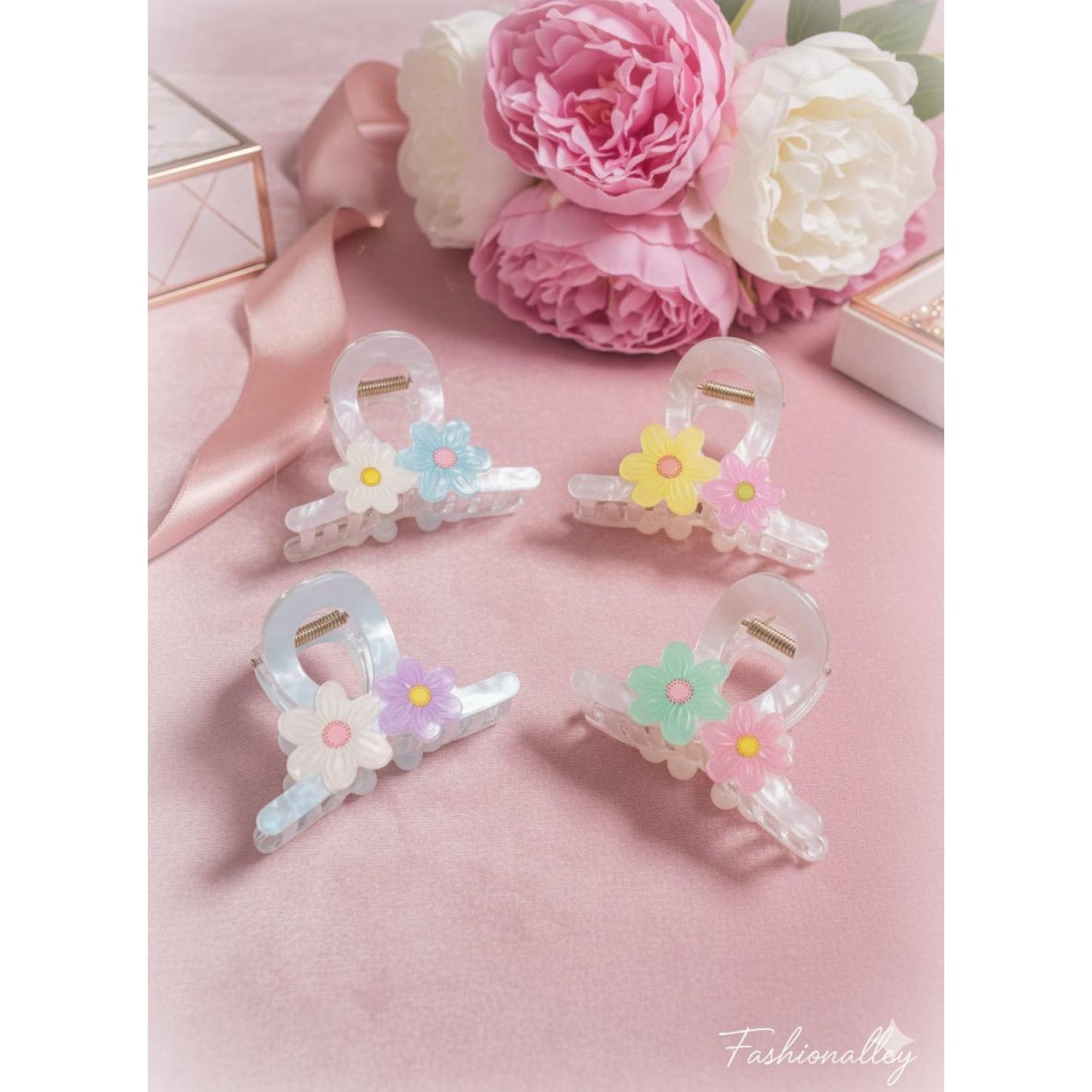 Fashion Alley 8 Cm Hair Claw For Women Pack Of 12 Pc