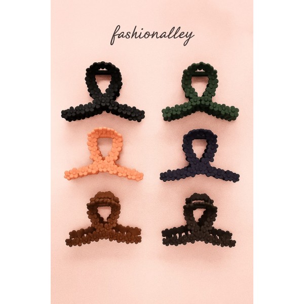 Fashion Alley 9 CM Matt Hair Claw For Women Pack Of 12 Pc