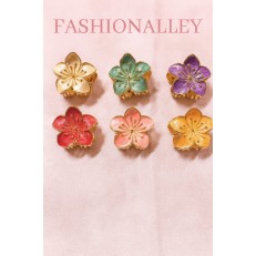 Fashion Alley 5 Cm Flower Design Metal Hair Claw For Women Pack Of 12 Pc