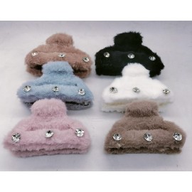 Fashion Alley 9 Cm Fur Hair Claw For Women Pack Of 12