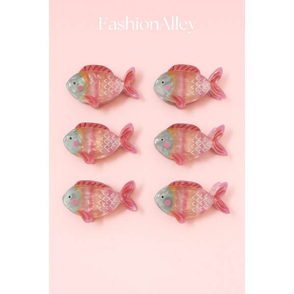 Fashion Alley Assorted Color Fish Shape Hair Claw For Women Pack Of 12 Pc Fashion Alley Assorted Color Fish Shape Hair Claw For Women Pack Of 12 Pc