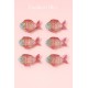 Fashion Alley Assorted Color Fish Shape Hair Claw For Women Pack Of 12 Pc