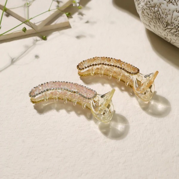 Fashion Alley Crystal 7cm Hair Banana Clip For Women [Pack Of 12] 